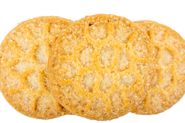 Danish shortbread cookies close-up, macro of cookies, pastries, cookies on a white background, isolate, catalog photo of food