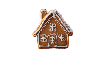 gingerbread house shaped cookie for christmas