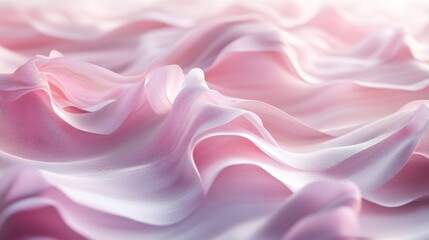 Obraz premium Delicate Pink Fabric Draped in Soft Waves