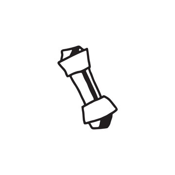 A black-and-white illustration of a knotted dog bone. A classic choice for pet-themed graphics, advertisements, or pet product packaging.