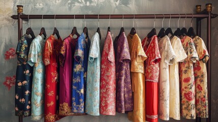 Classic Styling Collection Featuring Elegant Cheong Dresses Displayed