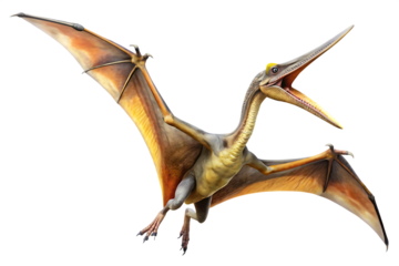 Pterodactyl Dinosaur Illustration with Outstretched Wings isolated on white background as transparent. PNG.AI GENERATED