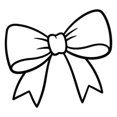 Decorative Bow Silhouette Set vector with white background 