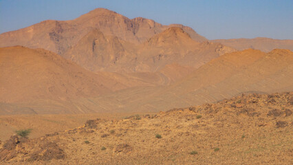 Arid landscape of the Sahara desert in eastern Morocco