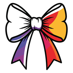 Decorative Bow Silhouette Set vector with white background 