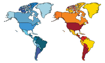 Obraz premium Map of North America, isolated on white background. Vector EPS.10