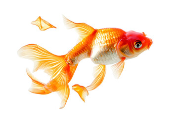 goldfish isolated on white