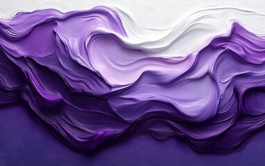 Fototapeta premium Abstract purple and white paint swirls.
