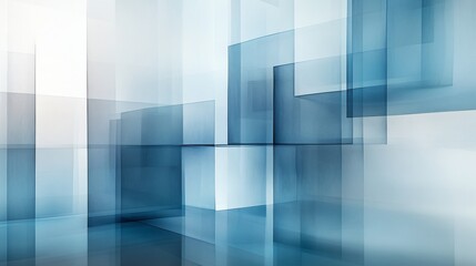 Abstract Blue Glass Cubes Modern Architectural Design