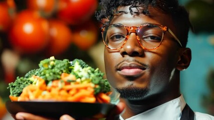 Healthy cooking tips with fresh vegetables in a vibrant kitchen setting