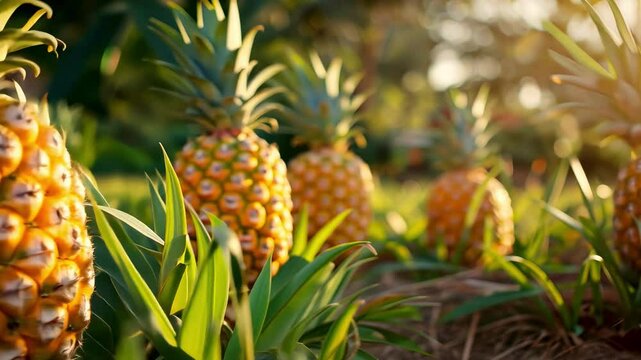 pineapple close up. selective focus