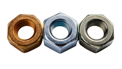 Hex Nut on White Background