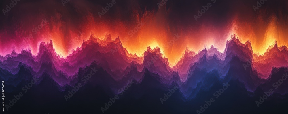 Wall mural a glowing banner header with an abstract design, featuring a dark, grainy color gradient that transi