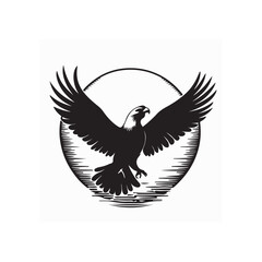 Bald Eagle with Wings Stretched  Image vector isolated on white background.
