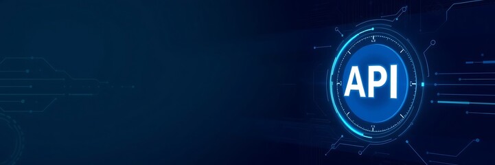 Obraz premium API (Application Programming Interface) Background. API copy space, software development tool, modern technology background, API concept design, API integration, abstract API background