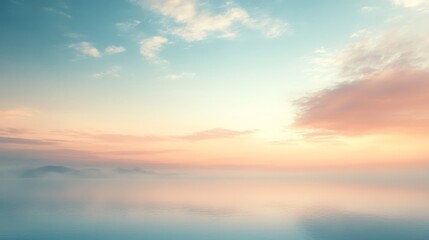 Fototapeta premium Serene Misty Sunrise Over Calm Water