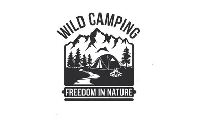 Wilderness wild camping explore travel vector theme clipart
