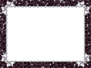 ミラータイル、リボンF白、3ピンク