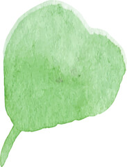 Vector Watercolor painted flower leaf Hand drawn flower design element isolated on white background