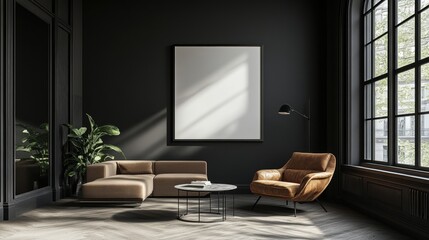 Modern Minimalist Living Room with Natural Light and Neutral Tones
