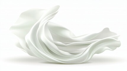 Flowing White Fabric Creating Soft Waves on Light Background