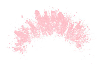 Hand drawn pink brush stroke isolated on transparent background.