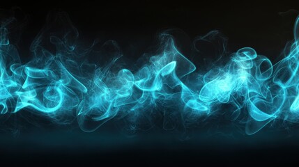 Obraz premium Ethereal Blue Smoke Swirls Against a Dark Background for Design Use