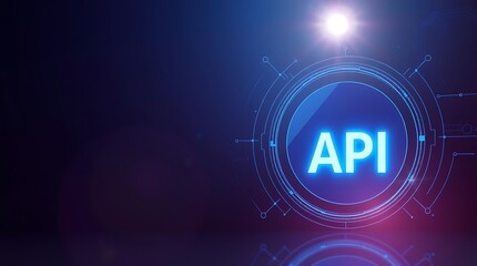 API (Application Programming Interface) Background. API copy space, software development tool, modern technology background, API concept design, API integration, abstract API background