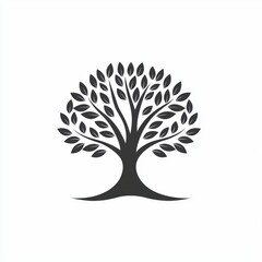 Obraz premium Minimalist Black and White Abstract Tree Design with Swirling Branches