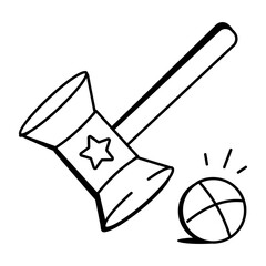Croquet game doodle style icon
