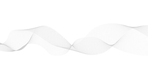 Abstract grey, white smooth element swoosh speed wave modern stream transparent background. Abstract wave line for banner, template, wallpaper background with wave design. Vector illustration