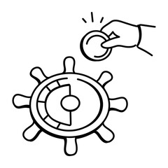 Doodle style icon of an interactive game 

