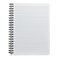 Blank Notebook with Spiral Binding for Writing and Notes Isolated on transparent background