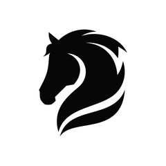 Head of horse logo design. Horse racing company logo template.