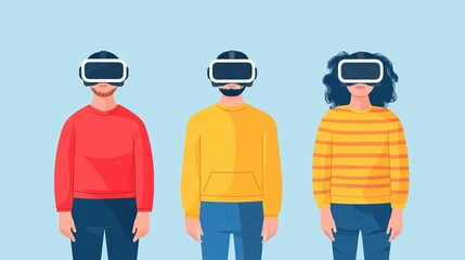 Virtual reality experience engaging users in innovative technology modern environment digital interaction futuristic concept