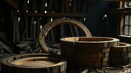 Wood Rune Circles - Artistic Preparation - High Quality Image