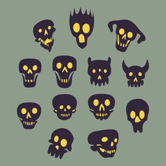 skull hand drawn collection
