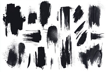 Diverse collection of bold dark textures, artistic brush effects, dynamic line patterns, and unique design shapes for graphic creators and visual storytellers