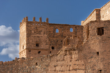 Naklejka premium architecture of a pretty hotel located in an old building in the town of Tata in Morocco