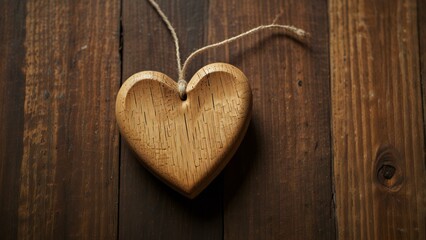 Fototapeta premium heart on wood