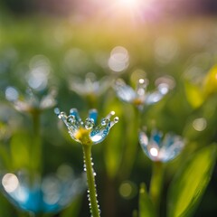 drops of dew on the grass