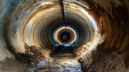 An underground conduit with neatly arranged fiber optic cables, illustrating the precision and organization of network installation processes. 