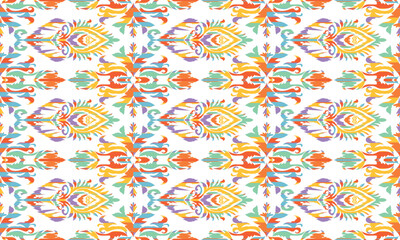 Geometric ethnic flower pattern for background,fabric,wrapping,clothing,wallpaper,Batik,carpet,embroidery style.