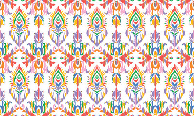 Geometric ethnic flower pattern for background,fabric,wrapping,clothing,wallpaper,Batik,carpet,embroidery style.