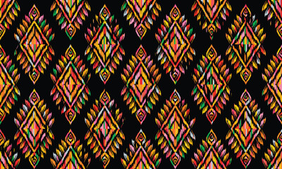 Geometric ethnic flower pattern for background,fabric,wrapping,clothing,wallpaper,Batik,carpet,embroidery style.
