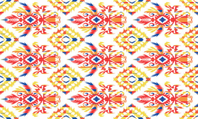 Geometric ethnic flower pattern for background,fabric,wrapping,clothing,wallpaper,Batik,carpet,embroidery style.