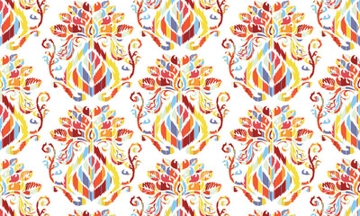 Geometric ethnic flower pattern for background,fabric,wrapping,clothing,wallpaper,Batik,carpet,embroidery style.