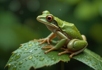 Obraz premium frog on a leaf