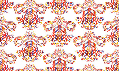 Geometric ethnic flower pattern for background,fabric,wrapping,clothing,wallpaper,Batik,carpet,embroidery style.