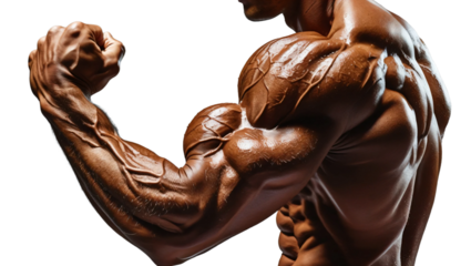 Muscular male arm isolated on transparent background